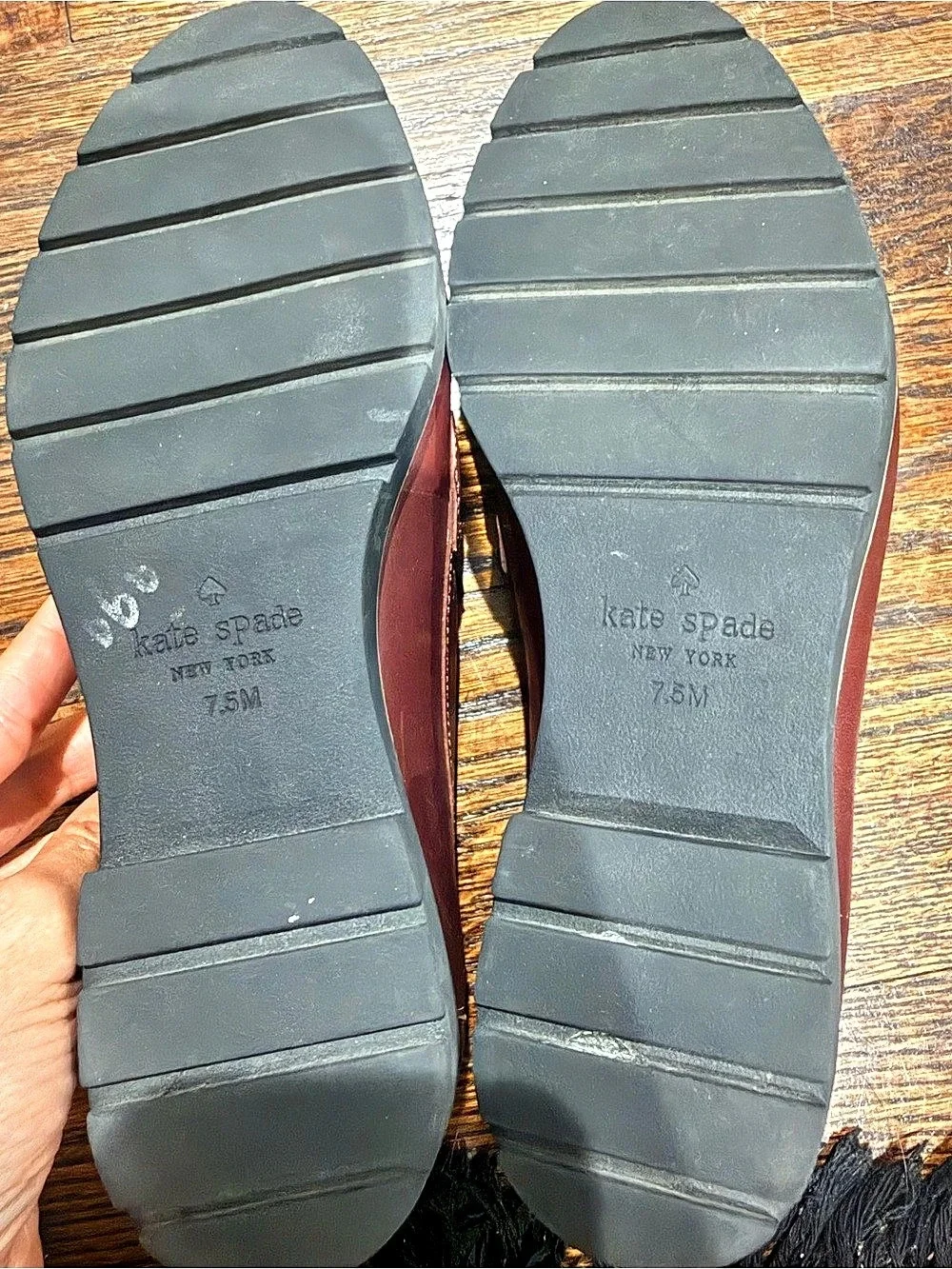 Kate Spade Horsebit Loafers Burgundy US 7.5M
